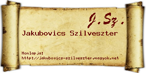 Jakubovics Szilveszter névjegykártya