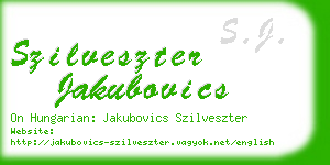 szilveszter jakubovics business card